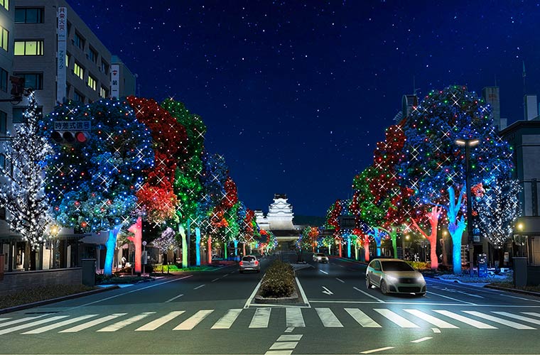 「Himeji大手前通りイルミネーション」開催！約22万球の光が照らす幻想的な冬の姫路を楽しんで